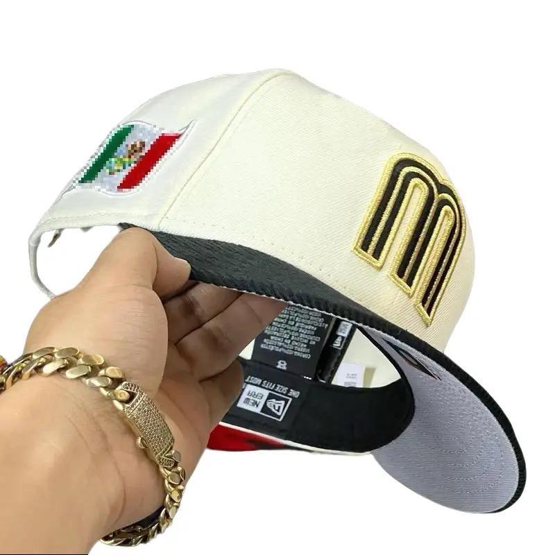 Unisex Khaki Fabric Baseball Caps for men and women with Embroidered letter 'M', Full Tags and Labels, Fashionable Cap with adjustable size, Fitted Baseball Caps