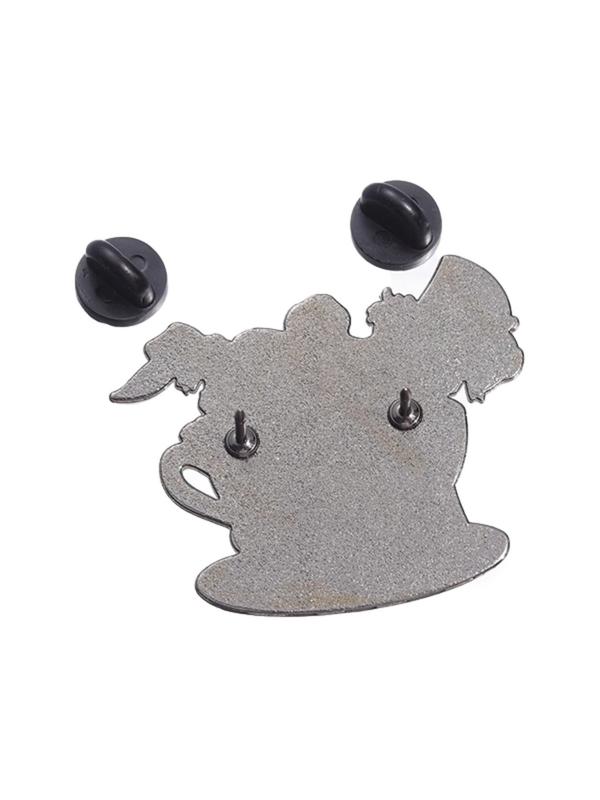 Cartoon Animal & Tea Cup Design Brooch, Cute Pin for Clothes & Hat & Backpack Decor, Trendy All-match & Exquisite Accessories for Birthday Gift