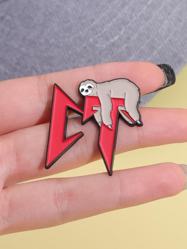 Cute Sloth Design Brooch, Cartoon Animal Design Badge for Clothes & Hat & Backpack Decor, Fashionable Kawaii Accessories As Gift for Men & Women