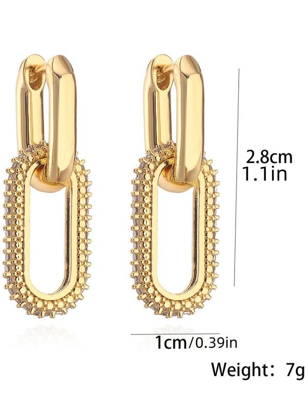 Women's Elegant Rhinestone Decorated Detachable Dangle Earrings, 2024 New Style Exquisite Trendy Dangle Earrings, Fashionable Jewelry for Women for Daily & Party Decoration