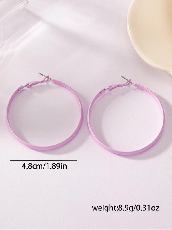 Simple Plain Color Hoop Earrings (1 Pair), Casual Jewelry for Women, Fashion Jewelry for Party, Daily Clothing Decor, Trendy All-match & Exquisite Jewelry for Birthday Gift