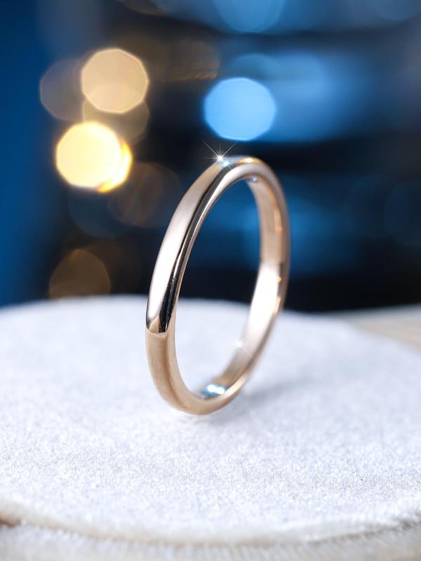 Unisex Simple Plain Copper Ring, Fashion Accessories for Women Men, Elegant All-match Fashion Accessories for Daily & Party Decoration, Exquisite Jewelry for Birthday Gifts