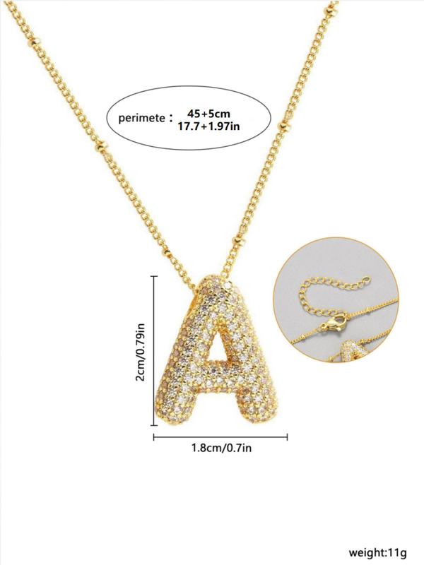 Fashion Bubble Letter Design Pendant Necklace for Women & Girls, Fashion Jewelry for Party, Daily Clothing Decor, Trendy All-match & Exquisite Jewelry for Birthday Gift