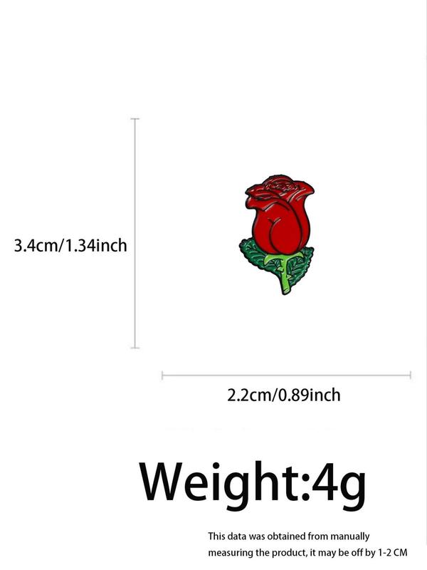 Cute Rose Design Brooch, Fashionable Clothes Accessories for Women & Men, Trendy All-match & Exquisite Brooch for Birthday Gift