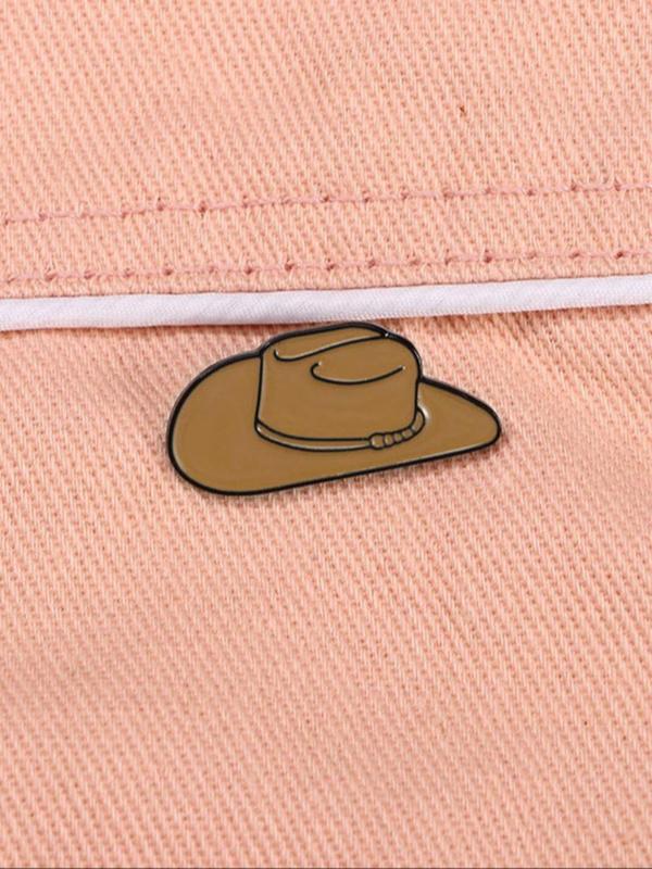 New Cowboy Hat Design Brooch, Enamel Pin Suitable for Backpacks, Jeans, Scarves, Hats Decoration, Trendy All-match & Exquisite Brooch for Birthday Gift