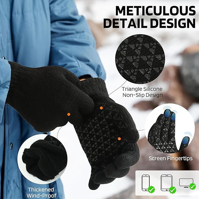 USB Heated Gloves, Touch Screen Compatible, Warm Heating, Elastic Cuffs, Thickened Non-slip Design, Wear-resistant, without Battery, USB Can Only Be Used When Plugged In, Suitable for Winter Unisex, Christmas Gift