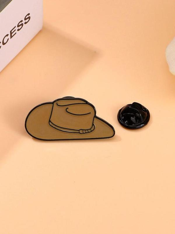 New Cowboy Hat Design Brooch, Enamel Pin Suitable for Backpacks, Jeans, Scarves, Hats Decoration, Trendy All-match & Exquisite Brooch for Birthday Gift