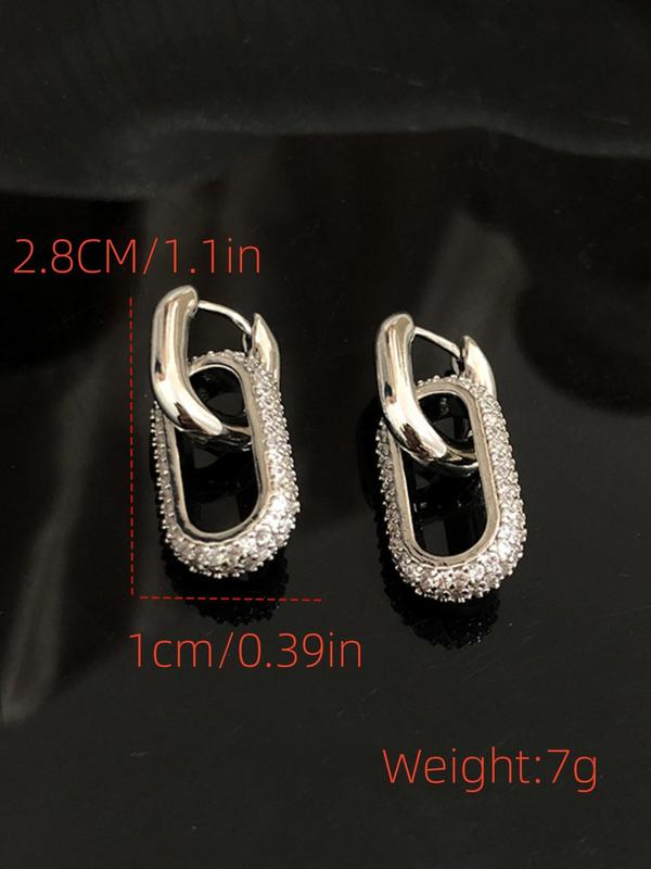 Women's Elegant Rhinestone Decorated Detachable Dangle Earrings, 2024 New Style Exquisite Trendy Dangle Earrings, Fashionable Jewelry for Women for Daily & Party Decoration