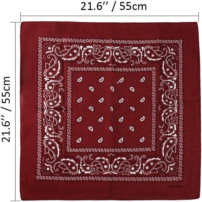 3 Pack  Cotton Paisley Pattern Bandanas Face Mask Square Scarf Headwear