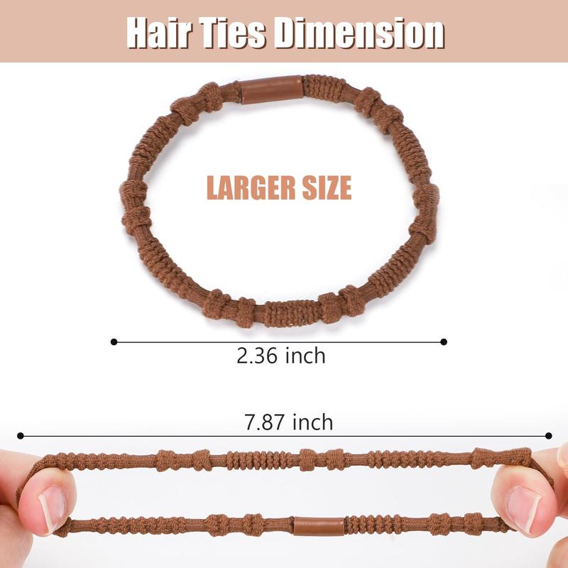 Boho Hair Ties, 20  Hair Bands 4 Styles Neutral Hair Ties 2.36inch Cute Ponytail Holders Elastic Boho Hair Bracelets for Women Thick Thin Long Curly