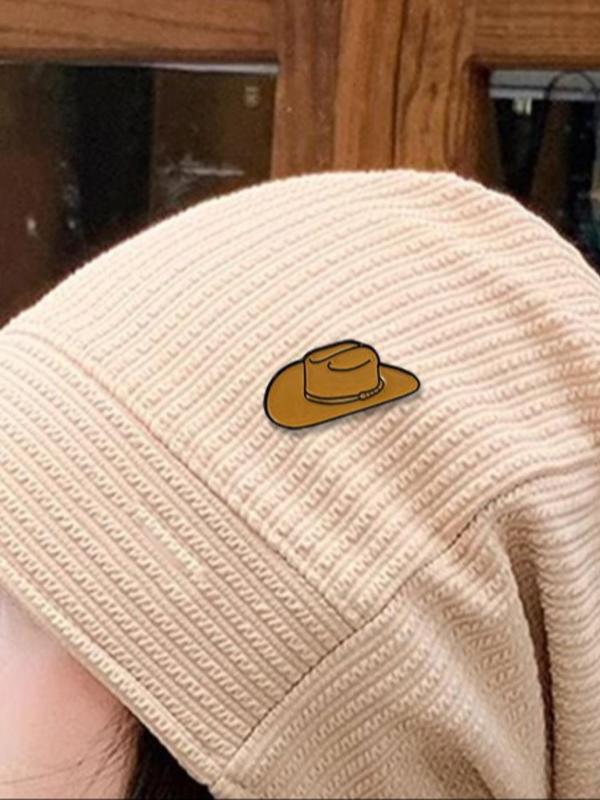 New Cowboy Hat Design Brooch, Enamel Pin Suitable for Backpacks, Jeans, Scarves, Hats Decoration, Trendy All-match & Exquisite Brooch for Birthday Gift