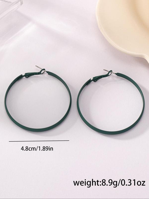 Simple Plain Color Hoop Earrings (1 Pair), Casual Jewelry for Women, Fashion Jewelry for Party, Daily Clothing Decor, Trendy All-match & Exquisite Jewelry for Birthday Gift