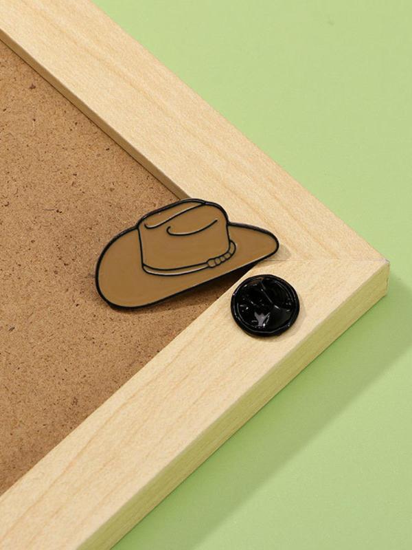 New Cowboy Hat Design Brooch, Enamel Pin Suitable for Backpacks, Jeans, Scarves, Hats Decoration, Trendy All-match & Exquisite Brooch for Birthday Gift