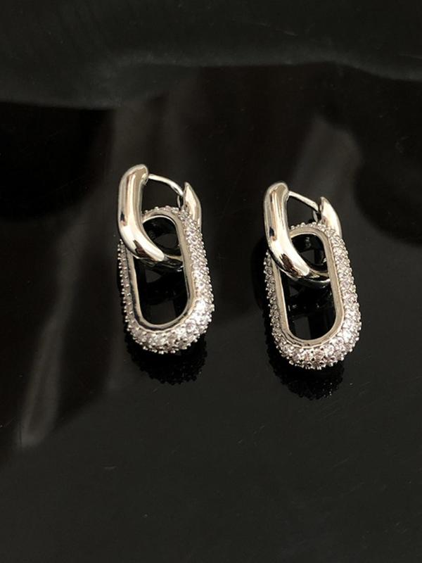 Women's Elegant Rhinestone Decorated Detachable Dangle Earrings, 2024 New Style Exquisite Trendy Dangle Earrings, Fashionable Jewelry for Women for Daily & Party Decoration