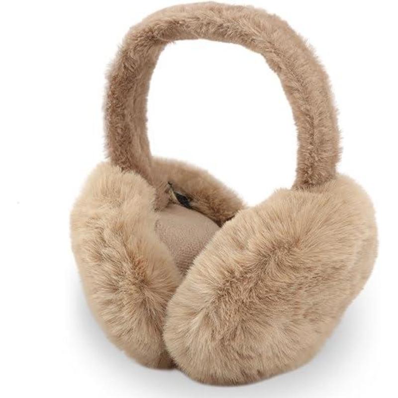 Solid Color Plush Earmuffs, Soft Ear Warmer, Foldable Ear Muffs, Comfortable Coldproof Earmuffs for Winter indoor & Outdoor