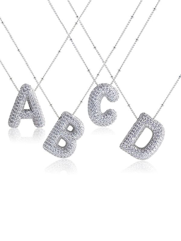 Fashion Bubble Letter Design Pendant Necklace for Women & Girls, Fashion Jewelry for Party, Daily Clothing Decor, Trendy All-match & Exquisite Jewelry for Birthday Gift