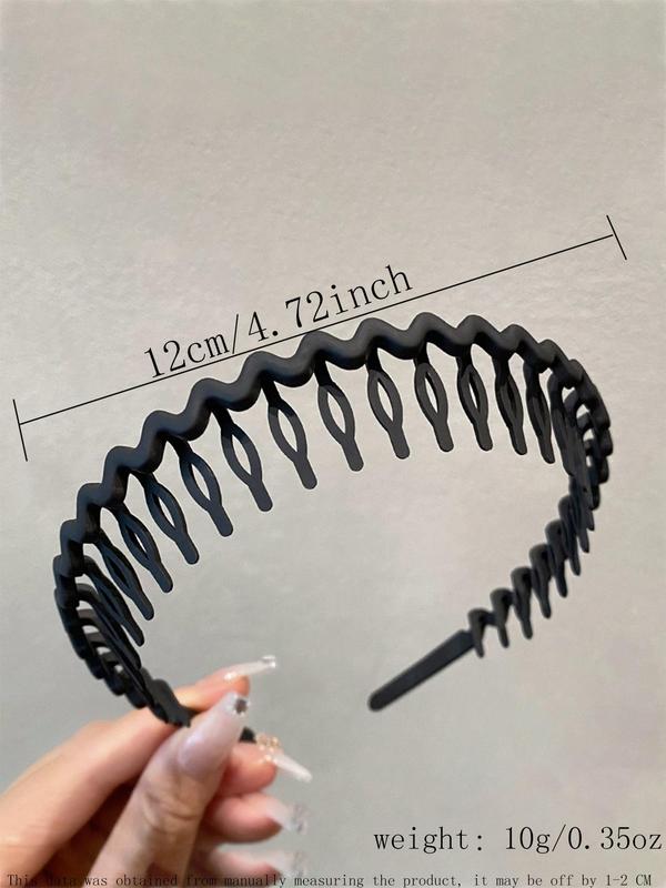 3pcs set Simple Plain Wavy Design Hair Hoop, Minimalist Fashion Hair Clip, Casual Versatile Hair Accessories for Women