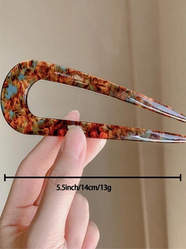 Elegant Vintage U-shaped Hair Pin, Fashionable Hair Accessories for Women & Girls, Trendy All-match & Exquisite Hair Pin for Daily & Party Decoration