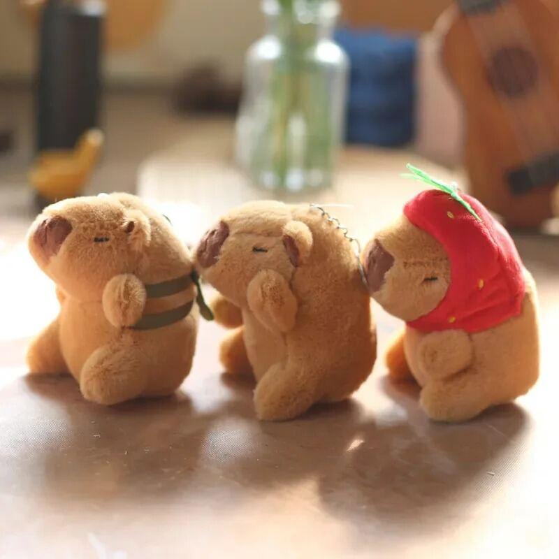 Cute Cartoon Capybara Pendant Plush Toy Doll Bag Hanging Ornaments Cute Kapila Keychain Doll Desktop Doll Ornaments Car Pendant