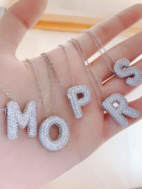 Fashion Bubble Letter Design Pendant Necklace for Women & Girls, Fashion Jewelry for Party, Daily Clothing Decor, Trendy All-match & Exquisite Jewelry for Birthday Gift