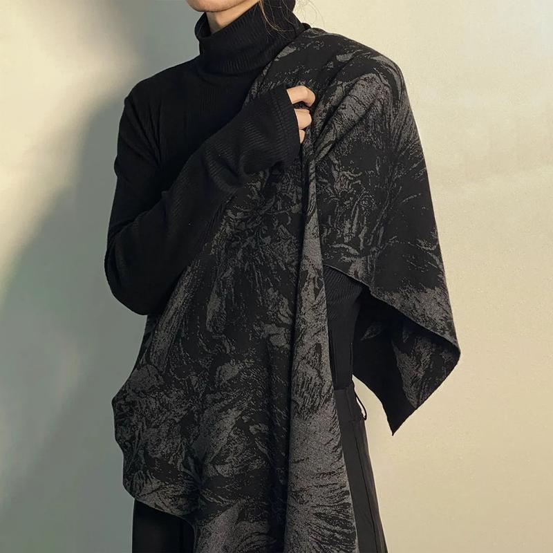 2024 Spring And Autumn Mens Japanese Style Dark Wind Warm Long Imitation Cashmere Scarf Scarf Multi-Purpose Shawl