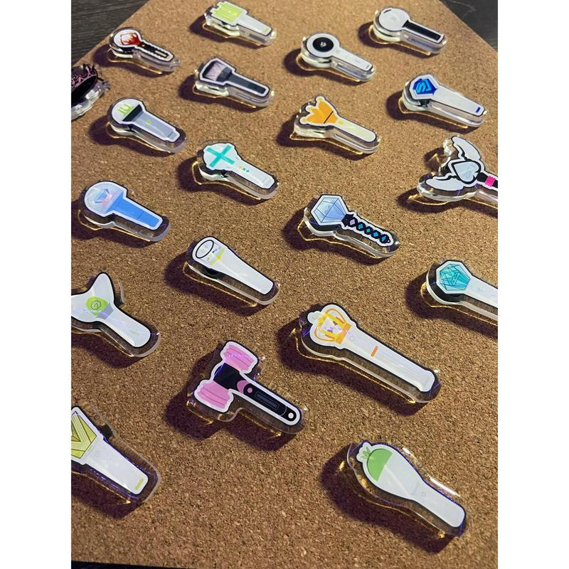 KPop Lightstick Acrylic Pins 1.5