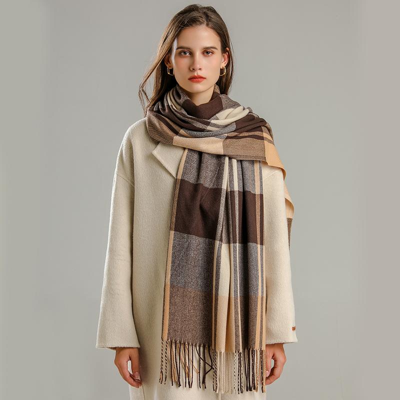 Warm Cashmere Blanket Women Travel Winter Scarf Fashion Plaid Pashmina Thick Shawl Wraps With Tassel Casual Bufanda Poncho New