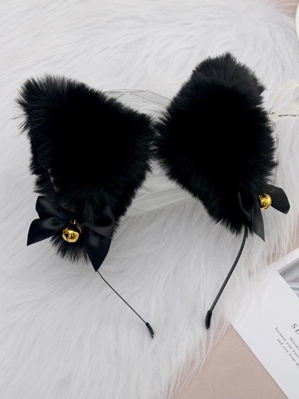 Cute Cat Ear & Bells Design Hair Hoop, Fashionable Hair Accessories for Women & Girls, Lovely Hairwear for Daily Used