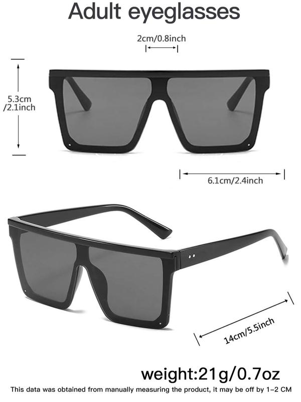 Unisex Casual Minimalist Sunglasses for Everyday Use, 3 Pairs Large Square Frame Sunglasses for Summer, Chic Fashion Travel Accessories for Outdoor Activities