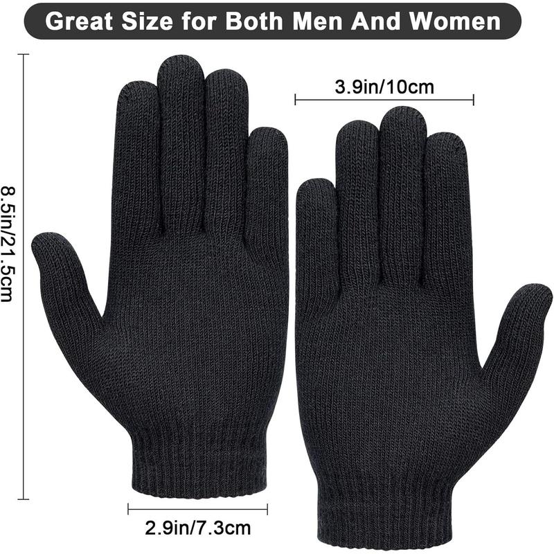 3 Pairs Winter Magic Gloves Adult Knit Gloves Warm Stretchy Knit Gloves