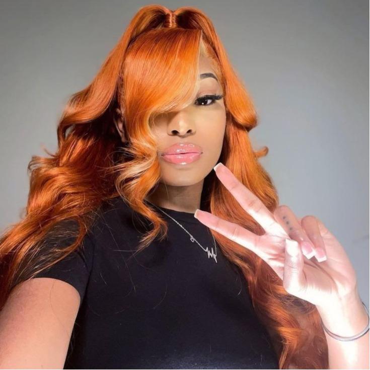 Bling Hair 180 Density Orange Ginger Body Wave 13x4 13x6 5x5 HD Lace Frontal Colored Wig Human Hair Glueless Wigs For Woman Natural Hairline