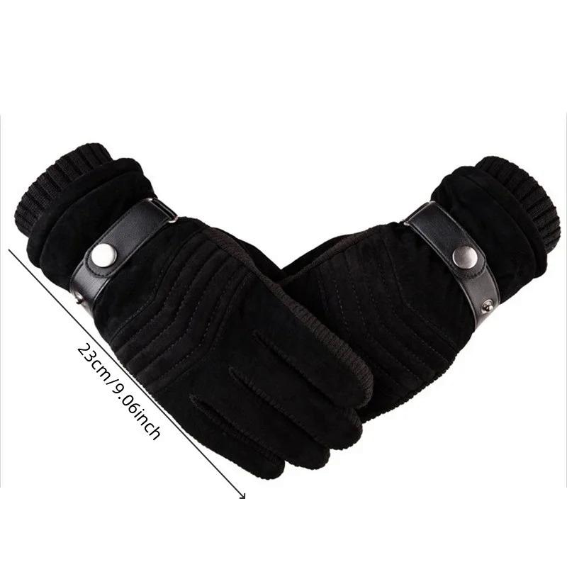 Touch Screen Winter Warm Men's Gloves Genuine Leather Casual Gloves Mittens for Men Outdoor Sport Full Finger Glove