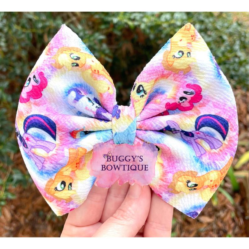 Pony bow bow tie headband piggies scrunchie- MATCHING SHIRT AVAILABLE