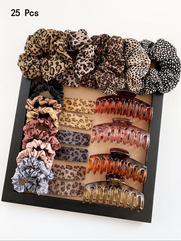 Solid Color Hair Accessories Sets, Simple High Elasticity Durable Strong Pull Hair Ties & Hair Claws, Casual Versatile Hair Accessories for Women & Girls for Back To School Use