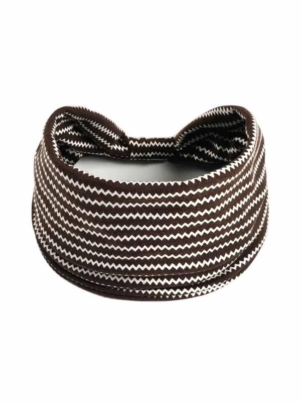 4pcs Women's Chevron Print Sport Wide Hair Band, Casual Boho Sweat-absorbent Elastic Hair Band, Hair Accessories for Yoga Sport Gym