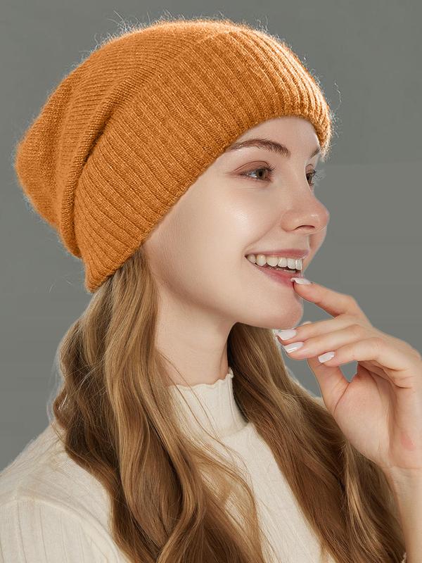 Solid Color Beanie Hat, Casual Soft Comfortable Beanie Hat for Fall & Winter, Warm Hat for Men & Women