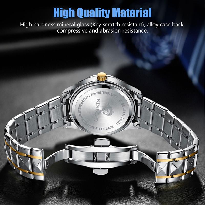 Waterproof Men Watch Stainless Steel Quartz Luminous Classic Business Wristwatch Does not apply