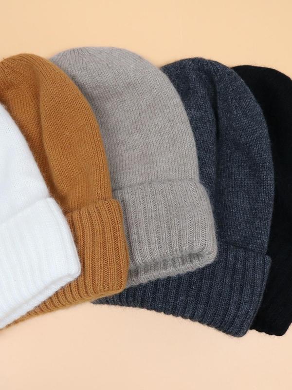 Solid Color Beanie Hat, Casual Soft Comfortable Beanie Hat for Fall & Winter, Warm Hat for Men & Women