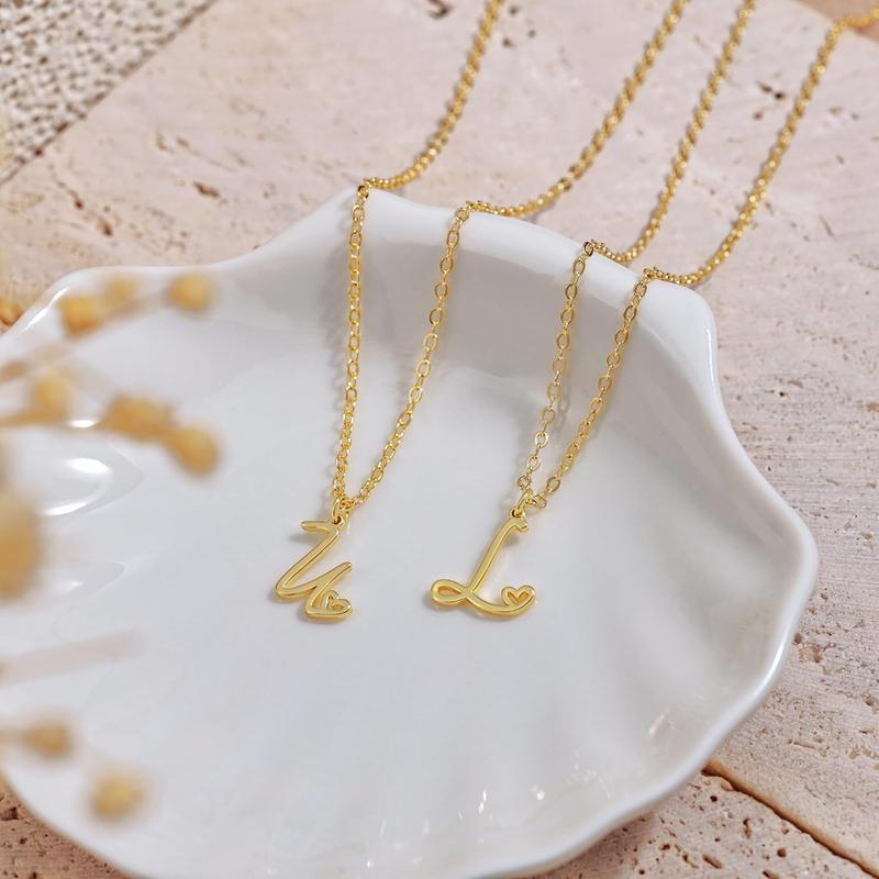 Letter Necklace for Ladies Girls Exquisite Gold Letter Pendant Necklace, Fashion Waterproof Simple Cute Necklace