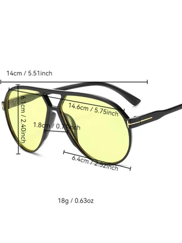 Unisex Vintage Trendy Teardrop Aviator Sunglasses, Retro Double Beam Sunglasses for Everyday Use, Fashion Accessories for Outdoor Activities