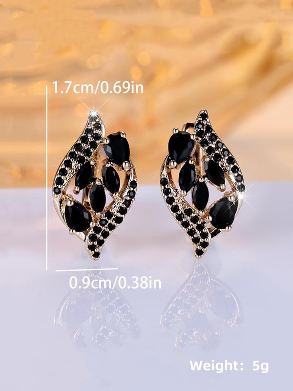 Elegant Rhinestone Decorated Stud Earrings, Fashionable Jewelry for Women for Party, Daily Clothing Decor, Trendy All-match & Exquisite Jewelry for Birthday Gift