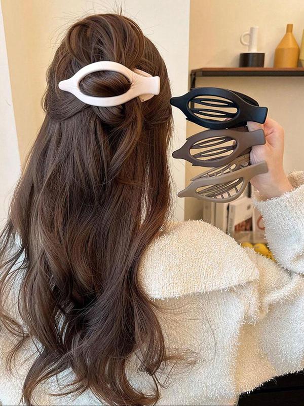 2024 New Style Mixed Color Hair Clip Set, Casual Simple Hair Accessories for Women & Girls, Minimalist Headwear Suitable for Thick Hair Hairstyles Ideas