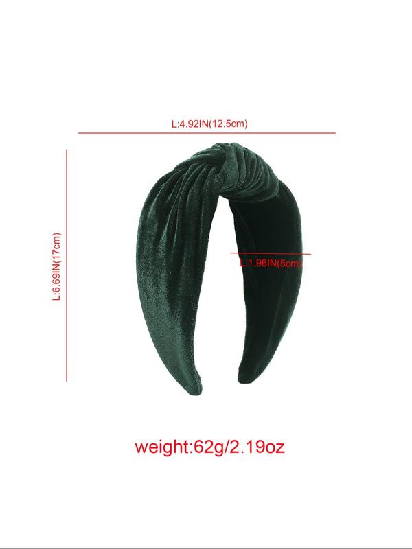 Solid Color Velvet Knot Design Headband, Elegant Hair Accessories for Women & Girls, Minimalist Headwear Suitable for Thick Hair