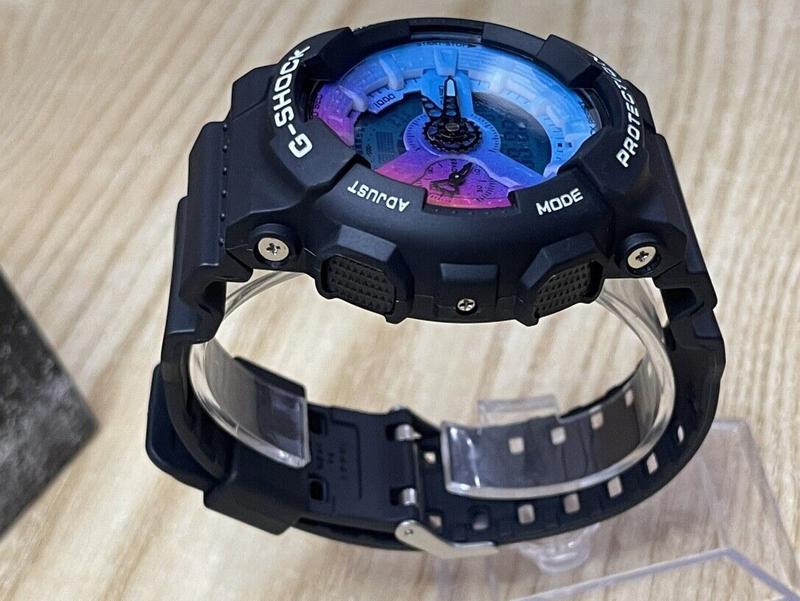 G-Shock GA-110SR-1A Men's Blue Resin Analog-Digital Watch Rainbow Dial