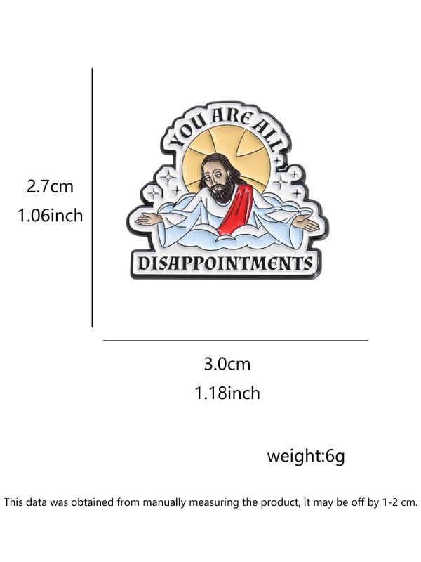 Letter & Jesus Design Brooch, Cute Clothes Brooch for Men & Women for Daily Clothing Decor, Trendy All-match & Exquisite Brooch for Birthday Gift