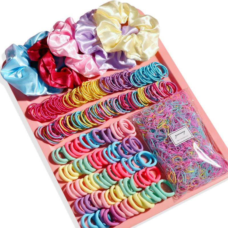 Colour Hair Accessories, Hair Ties, Scrunchies For Girls Women, Ponytail Holders, Traceless Hair Ropes Set For  and