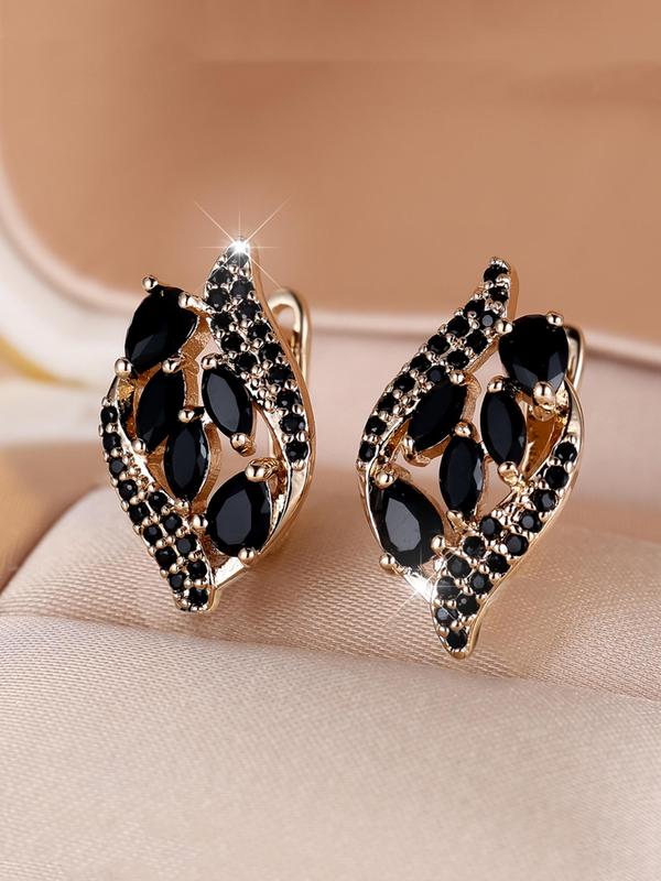 Elegant Rhinestone Decorated Stud Earrings, Fashionable Jewelry for Women for Party, Daily Clothing Decor, Trendy All-match & Exquisite Jewelry for Birthday Gift