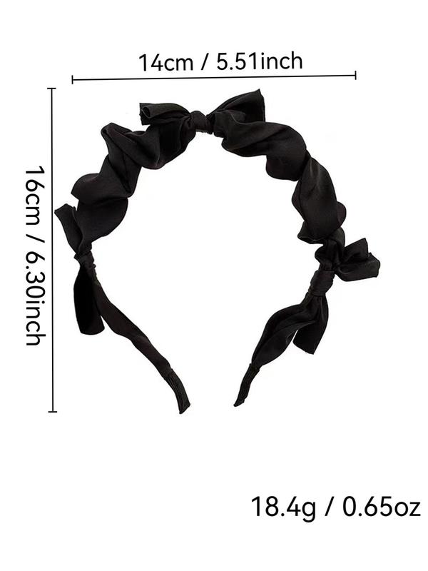 Solid Color Bow Decor Hair Hoop, Cute Hair Accessories for Women & Girls, Minimalist Headwear Suitable for Thick Hair