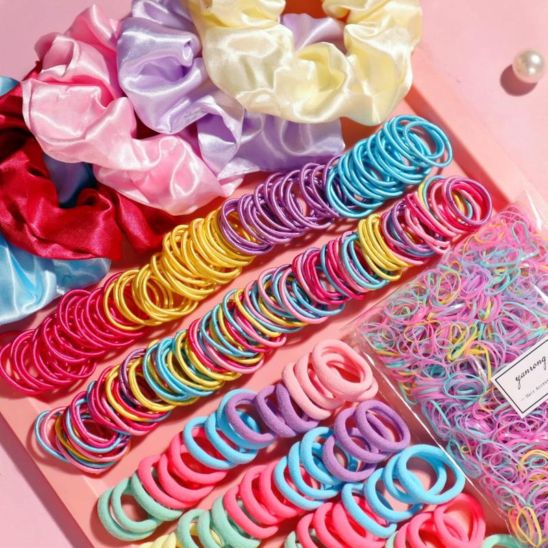 Colour Hair Accessories, Hair Ties, Scrunchies For Girls Women, Ponytail Holders, Traceless Hair Ropes Set For  and