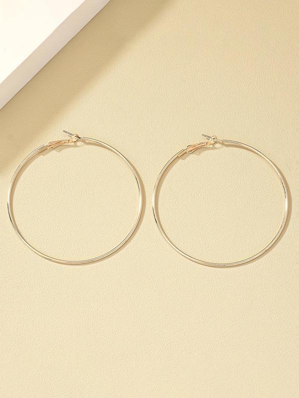 Round Hoop Earrings, 4 Pairs Fashionable Matching Earrings Jewelry for Women & Girls for Party, Classic Fashion Accessories for Daily Wear